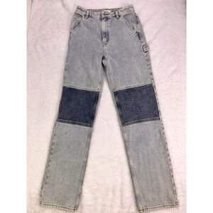 Pacsun Women's Jeans 26 Boyfriend High Rise 90s Reconstructed/Patch‎ Light Wash